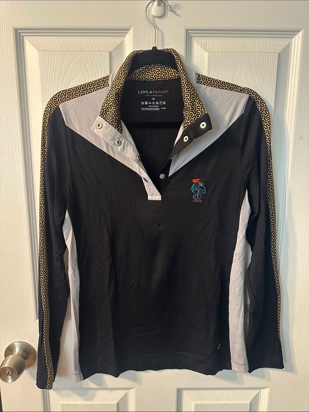 Lohla x Sport Black & White Long Sleeve Polo